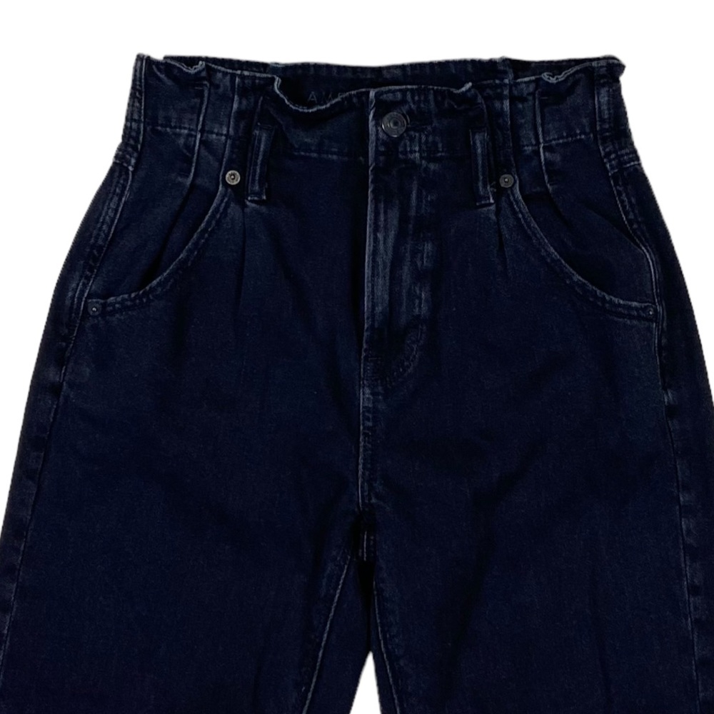 American Eagle Mom Jean Paper Bag High Waist Black 00